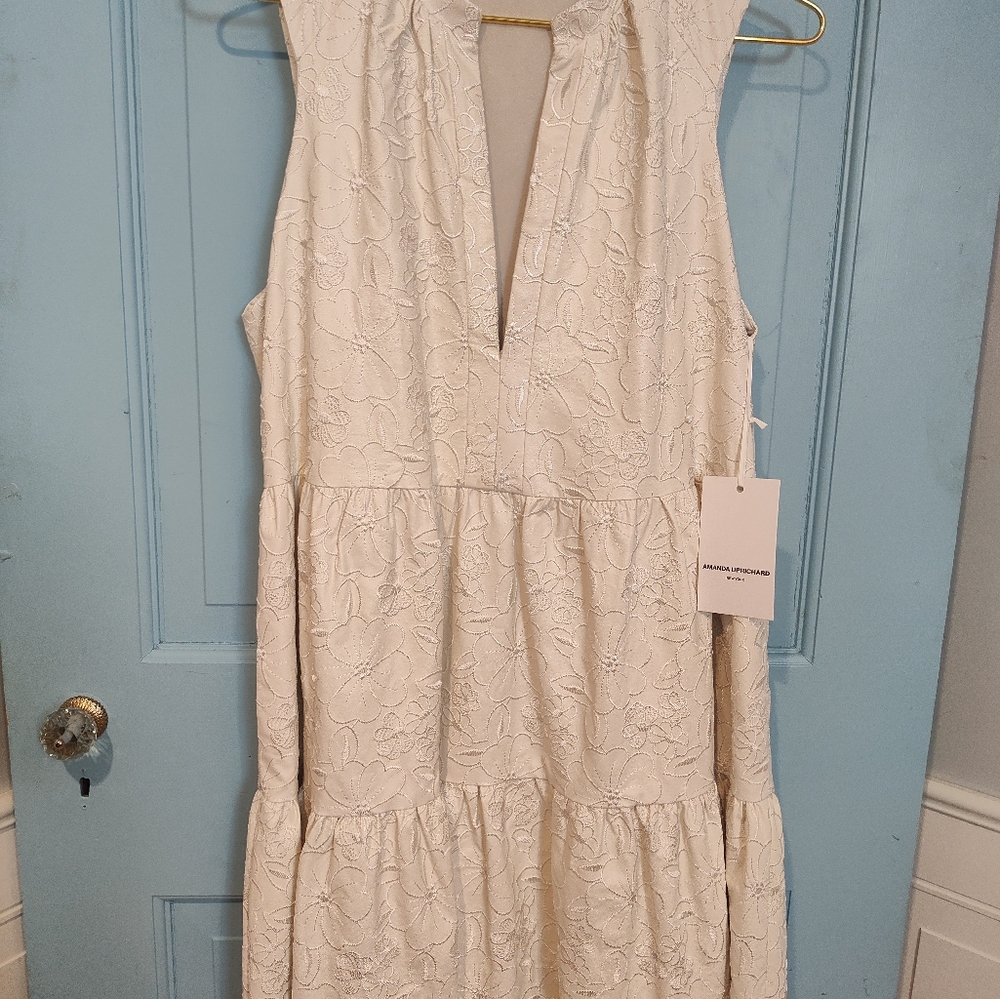 Amanda Uprichard Tan Tiered Sundress